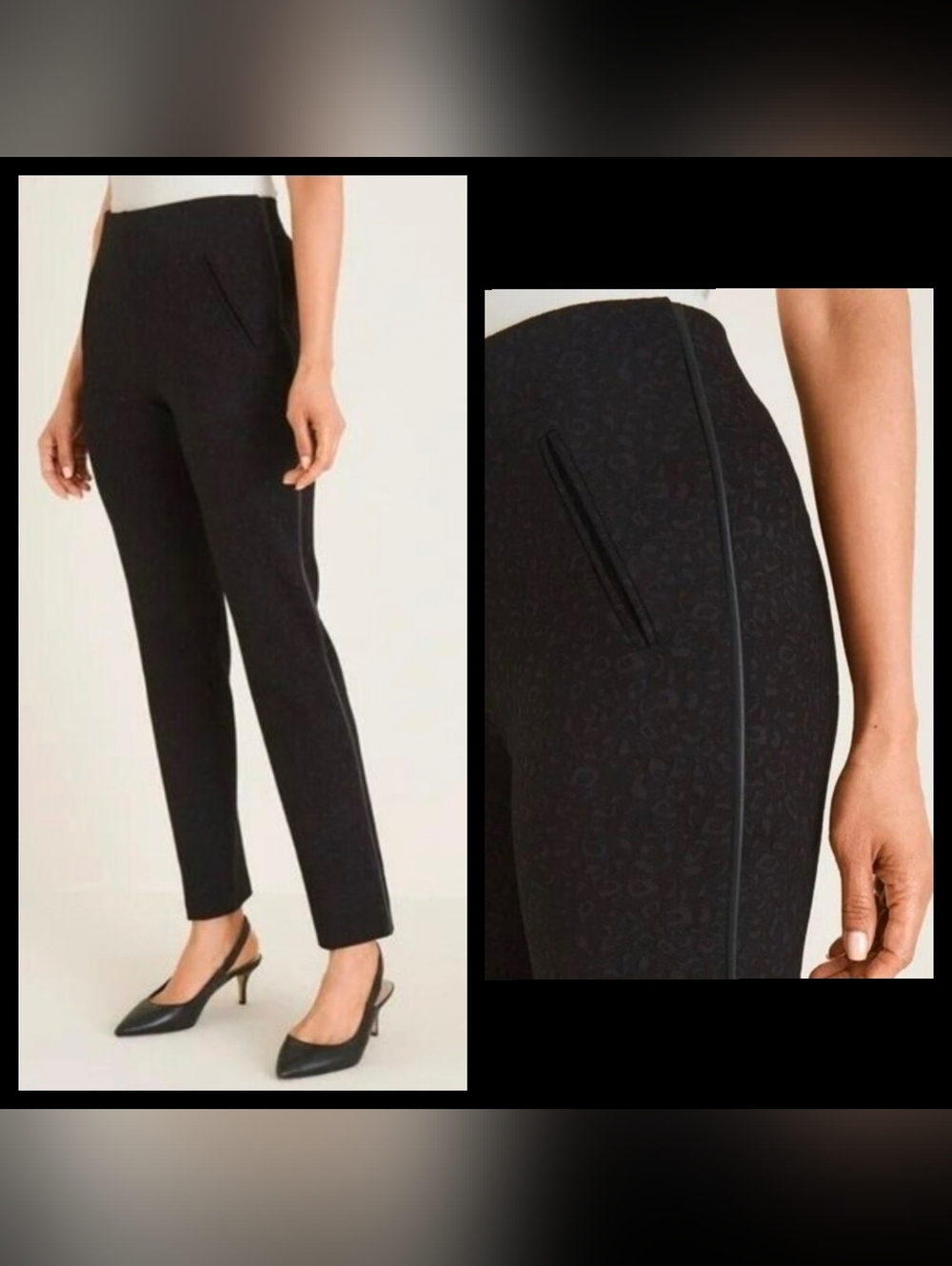 Chico's Juliet Tonal Leopard Ankle Pants, Size 1 (8)
